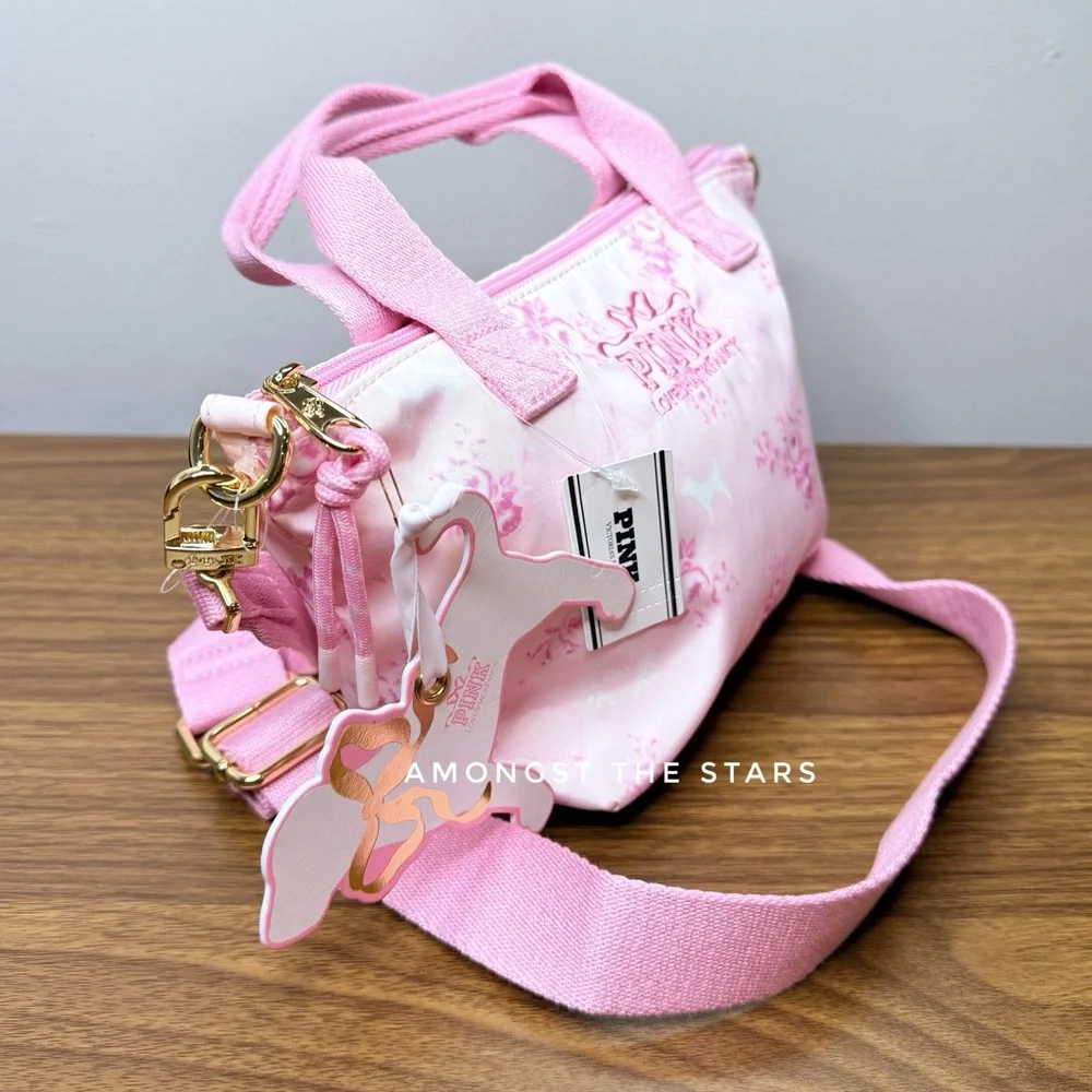 LoveShackFancy Victoria’s Secret PINK Beaux Floral Print Mini Tote Bag Purse - Picture 3 of 13